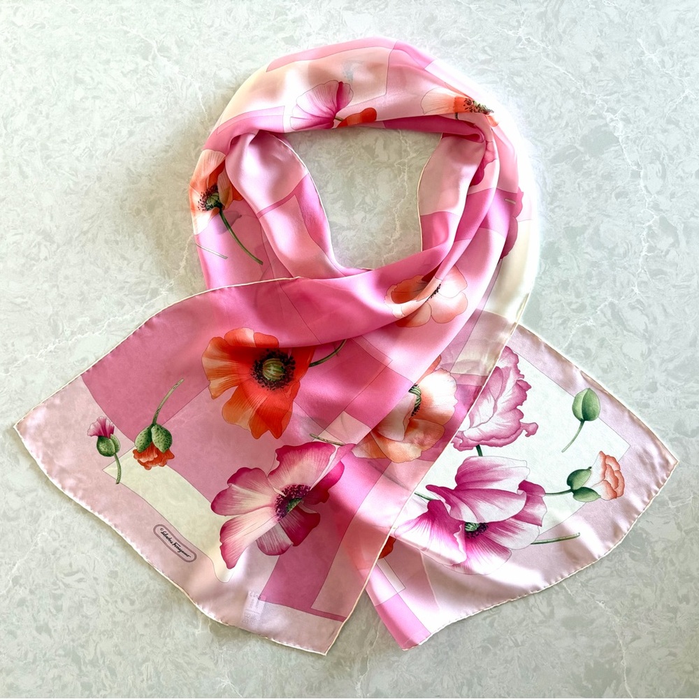 Salvatore Ferragamo Floral Silk Scarf